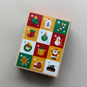 Decorative gift box with Christmas-themed Advent Chocolates